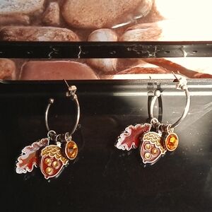 NWOT November Birthstone Charm Hoop Earrings